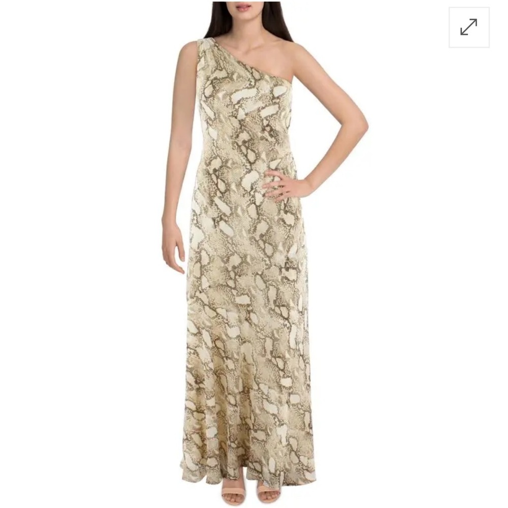 - Lauren Ralph Lauren Georgette Snake Print Evening Dress